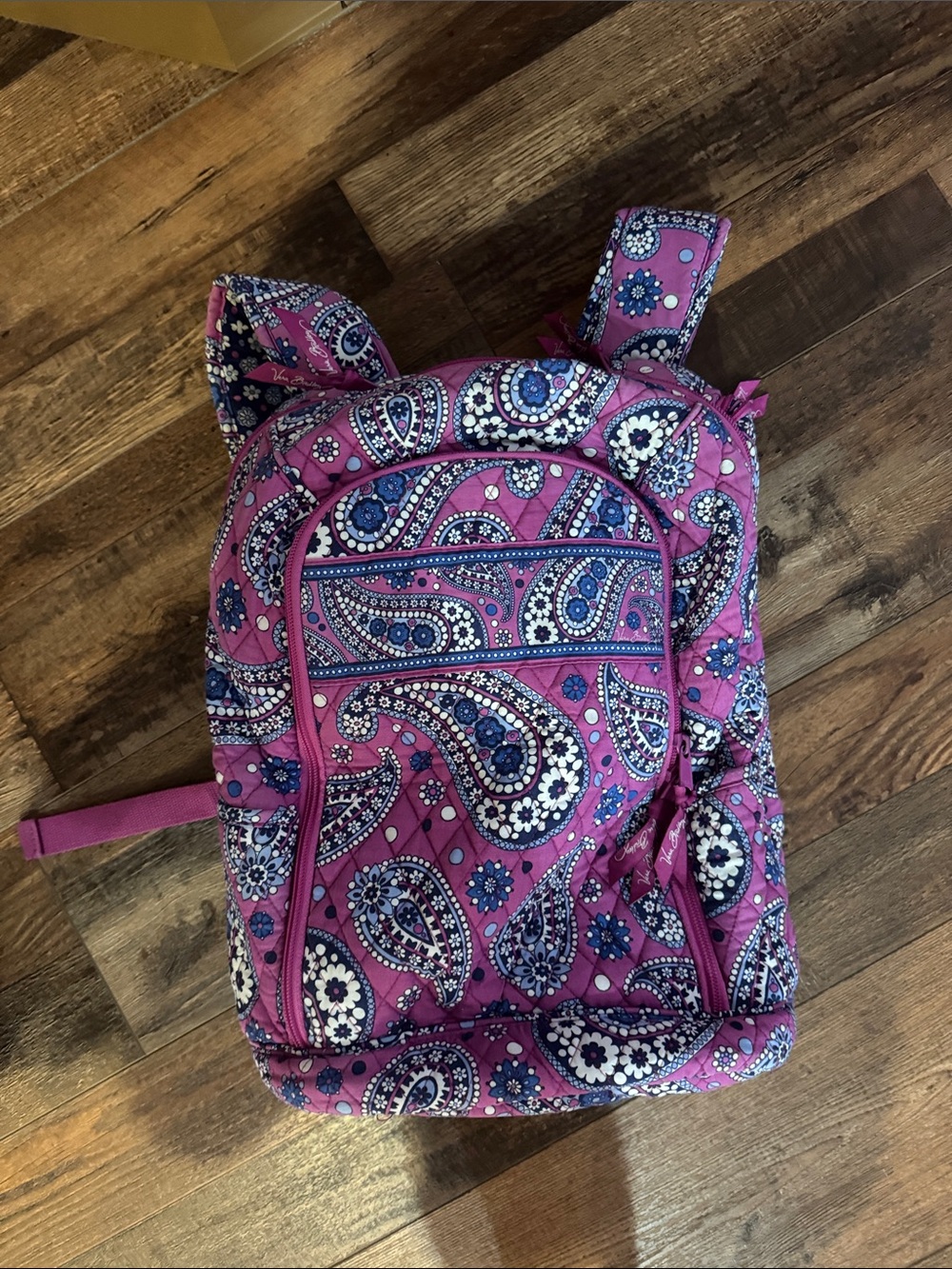 Vera Bradley Quilted Paisley Pink Backpack - Stylish Women’s Bag - Picture 5 of 12